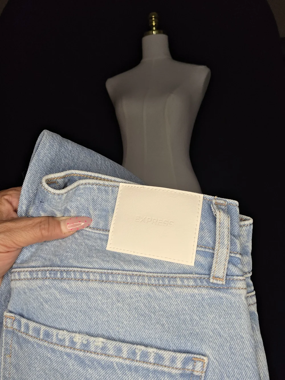 Express 70s Flare High Rise Stretch Jeans - Light Blue